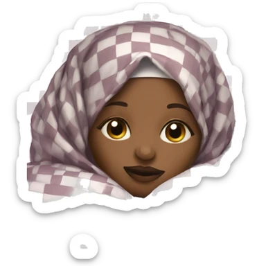 Black Hijabi sleeping in checkered pyjamas sticker