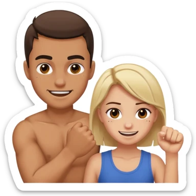 A girl beat his bf sticker