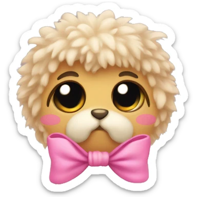 Cute fuzzy bow sticker