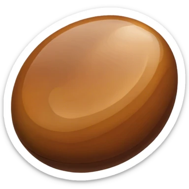 realistic seed, detailed macro close-up, textured patterns, shades of brown and beige, oval-shaped, glossy, studio lighting, sharp focus, high-resolution photography, isolated on neutral background sticker