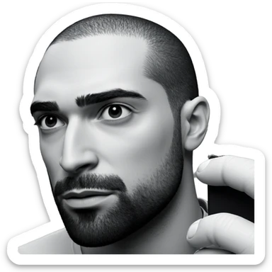 monochrome portrait of a man sticker