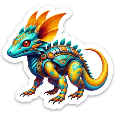  exotic tropical cyber-Protogen-Fakémon-Vernid-creature sticker
