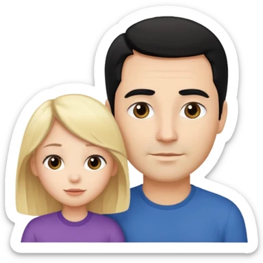 Blond girl with a black haired dad sticker