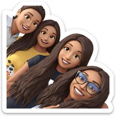 happy friends enjoying the sun sticker