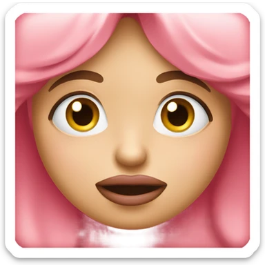 Pink kiss face sticker