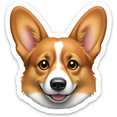 Red pembroke welsh corgi, black snout sticker