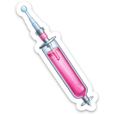 pink liquid in syringe sticker