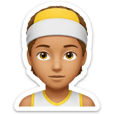 tennisplayer with sweatband, yellow color sticker