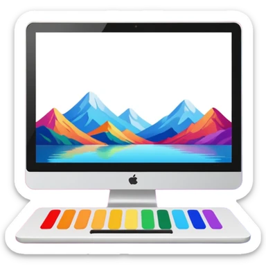 Computer screen with a palette on it sticker