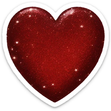 glittery dark red heart sticker