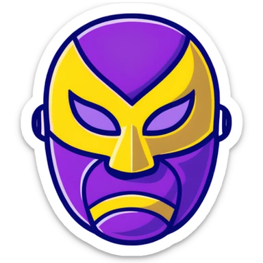 black and yellow luchador mask sticker