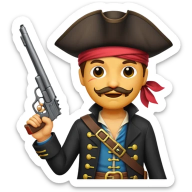 Pirates emoji holding gu sticker