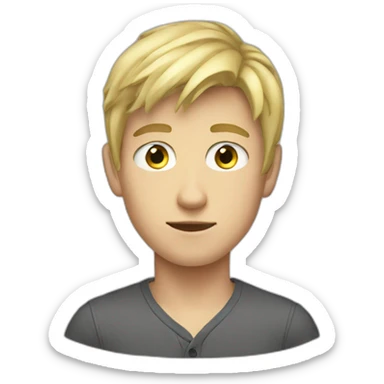 blond teenage boy with gray eyes sticker