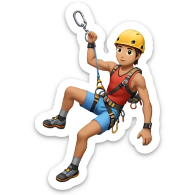 Japanese style art of a rock climber sticker