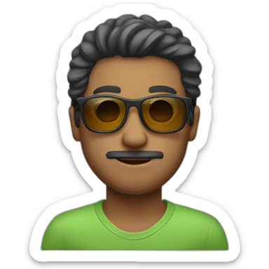 cara de hombre mayor con gafas de sol y pelo blanco sticker