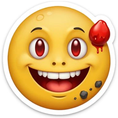 a cursed yellow emoji circle with rock on hands and he looks super drunk sticker