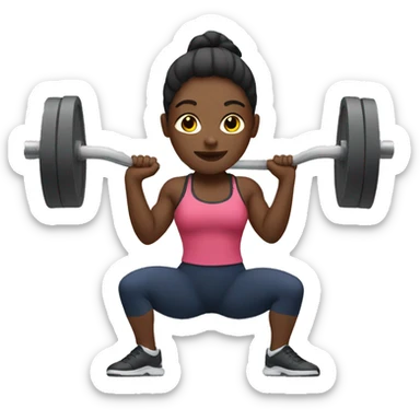 White woman weightlifting sticker