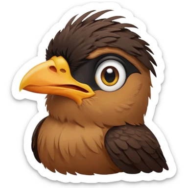 A sad common myna bird cute emoji sticker
