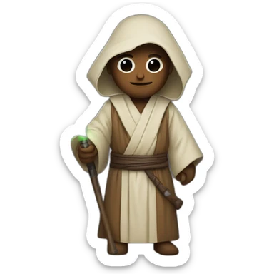 Blind Jedi with a stick instead WITHOUT LIGHTSABER sticker