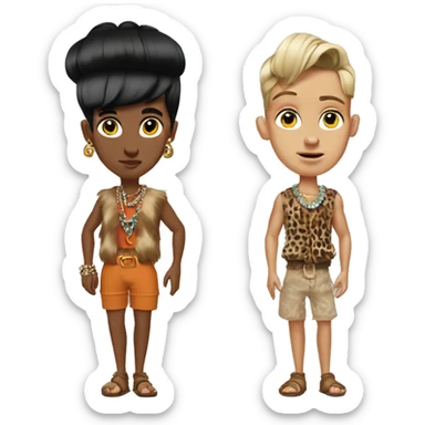 The Flintstones in modern Gucci clothes sticker