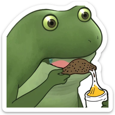 Frog eating poop sticker