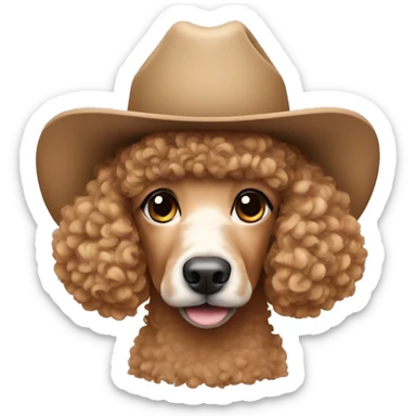 poodle wearing a cowgirl hat  sticker