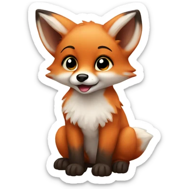 baby fox sticker