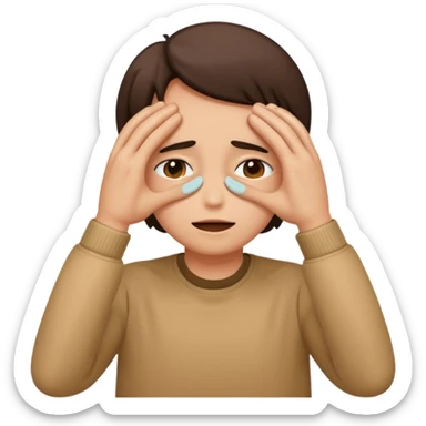 😳 covering eyes with 🙌  sticker