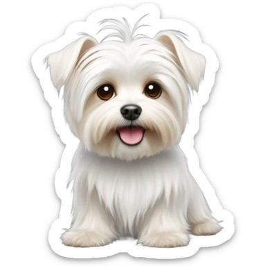 White morkie sticker
