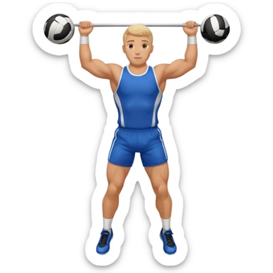 white sportsman in the playground with ball, dressed  in sport suit on sports horizontal bars sticker