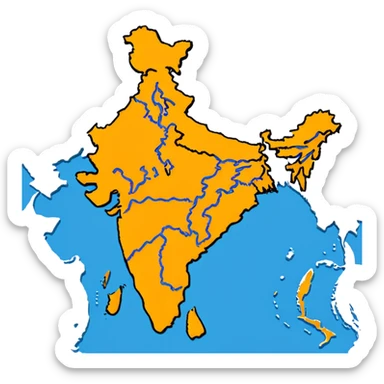 India map with saffron colour ( akhand Bharat ) sticker