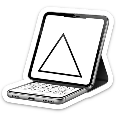 Minimalistic flat vector icon, iOS style, thin black contour on white background. Simple code window with a small play triangle in the corner, and a smartphone outline next to it. Clean, no text, no shadows sticker