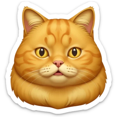 fat yellow confused cat sticker