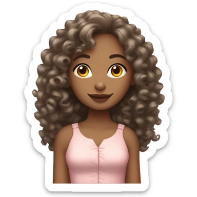 curly hair girl coquette sticker
