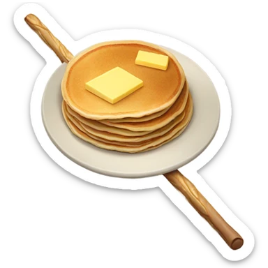 Pancake with a stick of butter  sticker