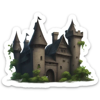 Realistic dark haunted castle sticker