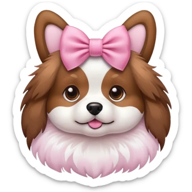 perro con moño rosita sticker