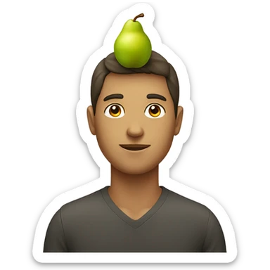 male with the head shape of a pear sticker