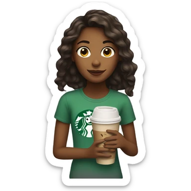 girl holding starbucks drink  sticker