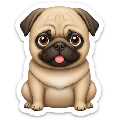 Pug fofo com pote de ração sem nada dentro sticker