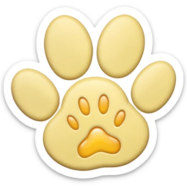 a pastel yellow pawprint sticker