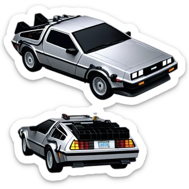 Delorean in back to the future sticker