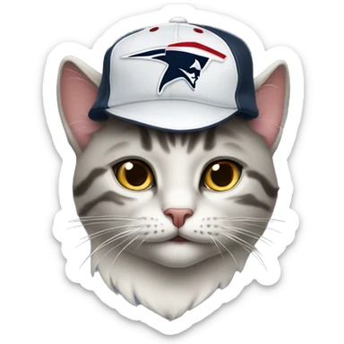 Cat wearing a Patriots team hat sticker