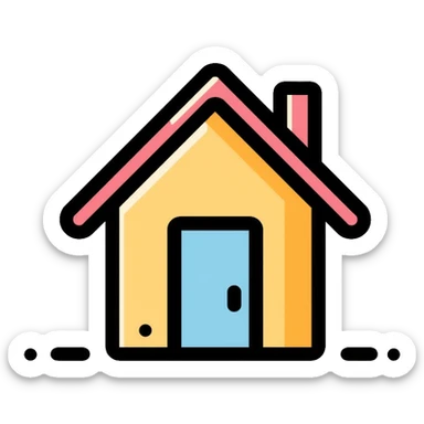 Home house with roof and door sticker