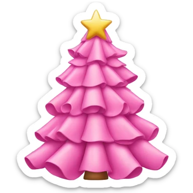 Pink Christmas tree with bows  sticker