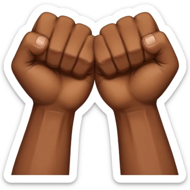 Left and Right fist from the top Perspektive with the Arms crossed over at the wrists  sticker