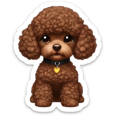 Dark brown toy poodle in taylor swift costume sticker