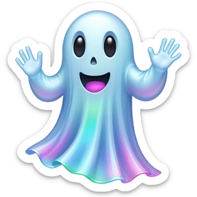 A holographic ghost running sticker