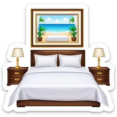 LUXURY BEDROOM WITH WHITE BED SHEETS sticker