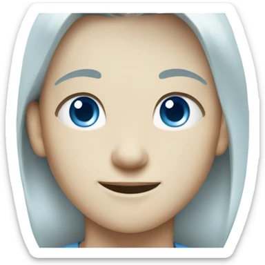 Young Caucasian boy with blue eyes and blue hair sticker